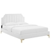 Sienna Performance Velvet King Platform Bed - White - Style C - MOD10205
