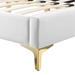 Sienna Performance Velvet King Platform Bed - White - Style C - MOD10205