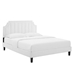 Sienna Performance Velvet Full Platform Bed - White - Style A - MOD10206
