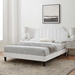 Sienna Performance Velvet Full Platform Bed - White - Style A - MOD10206