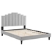 Elise Twin Performance Velvet Platform Bed - Light Gray - Style A - MOD10213
