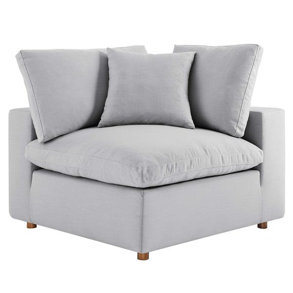 Commix Down Filled Overstuffed Corner Chair - Light Gray 