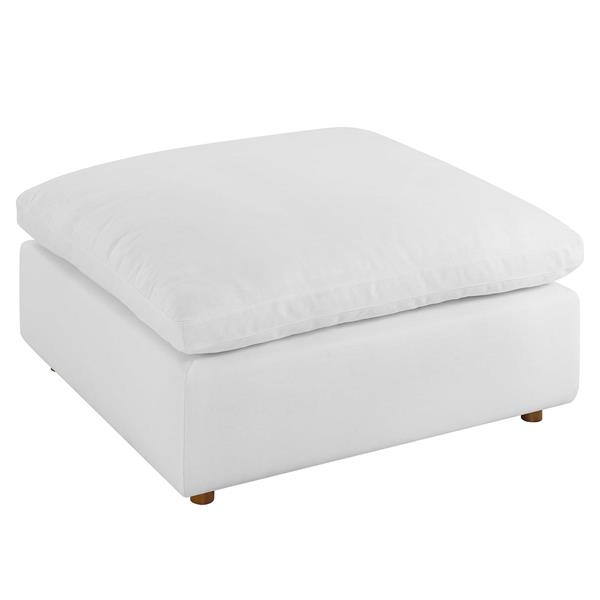 Commix Down Filled Overstuffed Ottoman - Pure White 