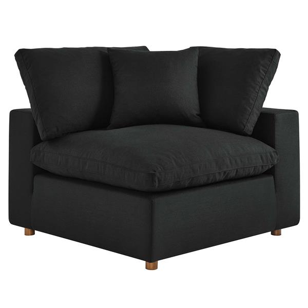 Commix Down Filled Overstuffed Corner Chair - Black 