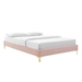 Sutton Twin Performance Velvet Bed Frame - Pink - MOD10283