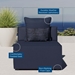 Saybrook Outdoor Patio Upholstered Sectional Sofa Armless Chair - Navy Blue - MOD10300