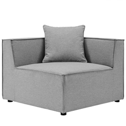 Saybrook Outdoor Patio Upholstered Sectional Sofa Corner Chair - Gray 
