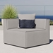 Saybrook Outdoor Patio Upholstered Sectional Sofa Corner Chair - Gray - MOD10302