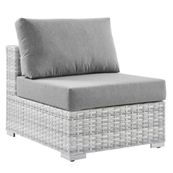 Convene Outdoor Patio Armless Chair - Light Gray Gray 