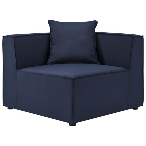 Saybrook Outdoor Patio Upholstered Sectional Sofa Corner Chair - Navy 