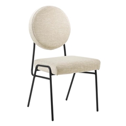 Craft Upholstered Fabric Dining Side Chairs - Black Beige 