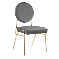 Craft Performance Velvet Dining Side Chairs - Set of 2 - Gold Gray 