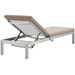 Shore Outdoor Patio Aluminum Chaise with Cushions - Silver Mocha - MOD10387