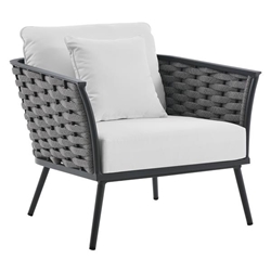 Stance Outdoor Patio Aluminum Armchair - Gray White 