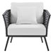 Stance Outdoor Patio Aluminum Armchair - Gray White - MOD10398