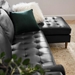 Valour 78" Leather Apartment Sectional Sofa - Black - MOD10410