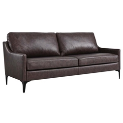 Corland Leather Sofa - Brown 