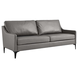 Corland Leather Sofa - Gray 
