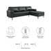 Valour 98" Leather Sectional Sofa - Black - MOD10417