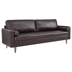 Valour 88" Leather Sofa - Brown 