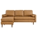 Valour 78" Leather Apartment Sectional Sofa - Tan - MOD10429