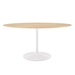Lippa 60" Oval Natural Wood Grain Dining Table - White Natural - MOD10435