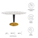 Zinque 60" Oval Terrazzo Dining Table - Gold White - MOD10449