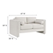 Visible Boucle Fabric Loveseat - Ivory - MOD10460