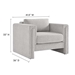 Visible Fabric Armchair - Light Gray - MOD10470