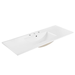 Cayman 48" Single Basin Bathroom Sink - White 