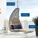 Landscape Hanging Chaise Lounge Outdoor Patio Swing Chair - Light Gray Beige - MOD10500