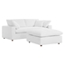 Commix Down Filled Overstuffed Sectional Sofa - Pure White