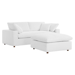 Commix Down Filled Overstuffed Sectional Sofa - Pure White 