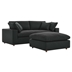Commix Down Filled Overstuffed Sectional Sofa - Black