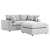 Commix Down Filled Overstuffed Sectional Sofa - Light Gray