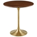 Lippa 20" Round Wood Grain Side Table - Gold Walnut - MOD10544