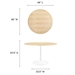 Lippa 48" Round Wood Grain Dining Table - White Natural - MOD10559