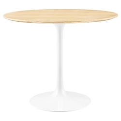 Lippa 36" Round Wood Grain Dining Table - White Natural 
