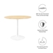 Lippa 36" Round Wood Grain Dining Table - White Natural - MOD10562
