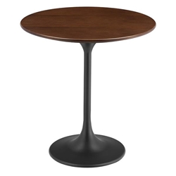 Lippa 20" Round Wood Grain Side Table - Black Walnut 