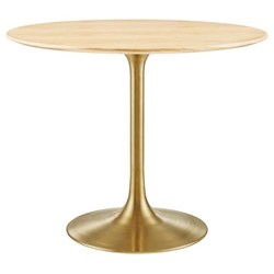 Lippa 36" Round Wood Grain Dining Table - Gold Natural 
