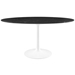 Lippa 60" Oval Artificial Marble Dining Table - White Black - MOD10592