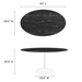 Lippa 60" Oval Artificial Marble Dining Table - White Black - MOD10592
