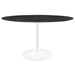 Lippa 54" Oval Artificial Marble Dining Table - White Black - MOD10593