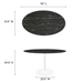 Lippa 54" Oval Artificial Marble Dining Table - White Black - MOD10593