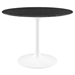 Lippa 40" Round Artificial Marble Dining Table - White Black - MOD10597