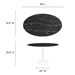 Lippa 48" Oval Artificial Marble Dining Table - White Black - MOD10598