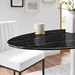 Lippa 48" Oval Artificial Marble Dining Table - White Black - MOD10598