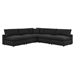 Commix Down Filled Overstuffed Boucle Fabric 5-Piece Sectional Sofa - Black - Style A - MOD10668