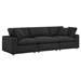 Commix Down Filled Overstuffed Boucle Fabric 3-Seater Sofa - Black - MOD10682